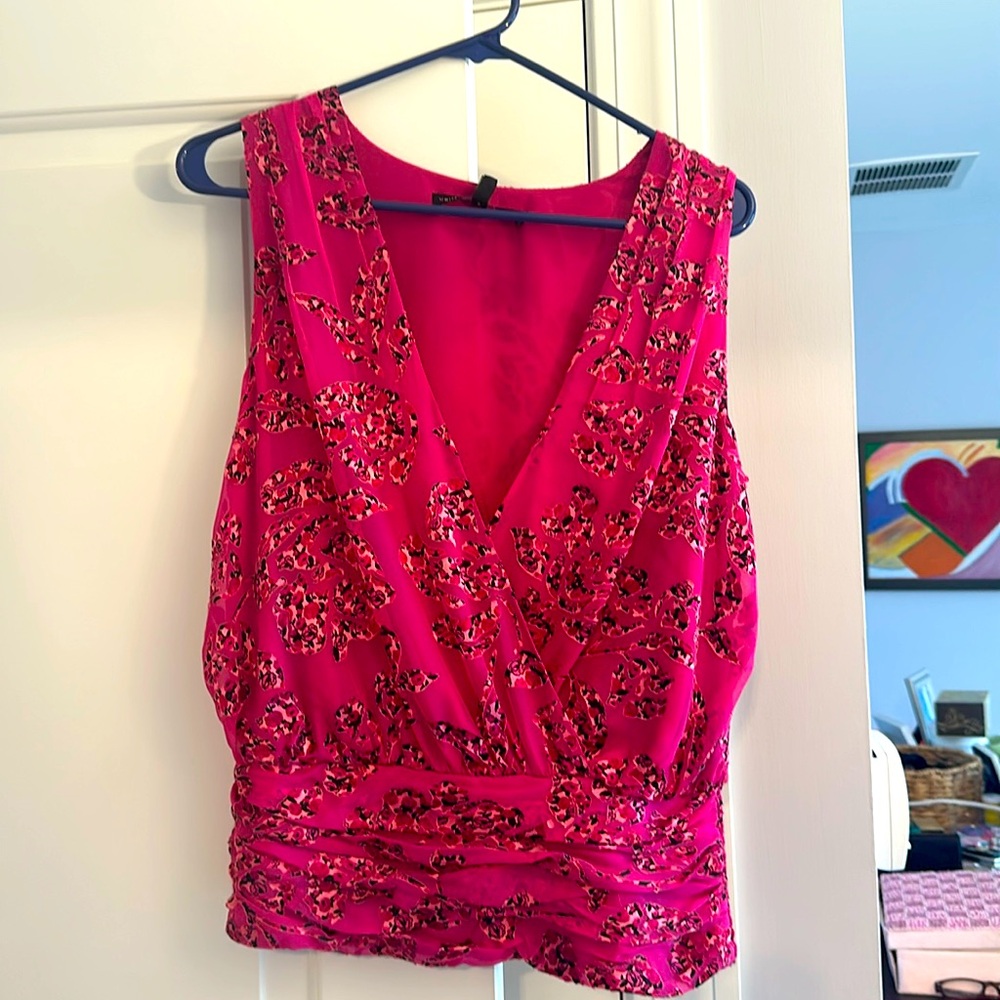 White House Black Market New Fuscia Pink Sleeveless Blouse
